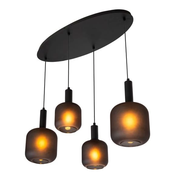 Lucide ELOISE - Pendant light - 4xE27 - Black - detail 4